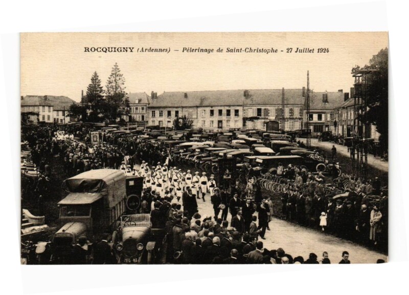 Carte postale ancienne Rocquigny - Pélerinage de Saint-Cristophe à Rocquigny