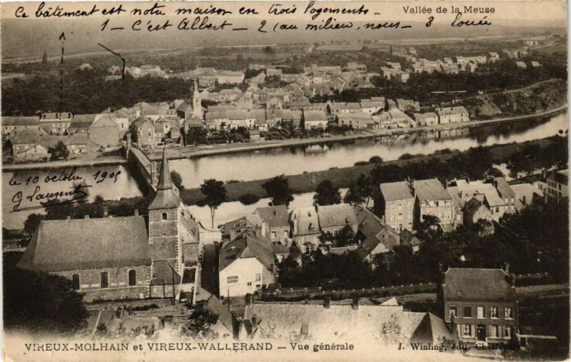 Carte postale ancienne Vireux-Molhain et Vireux-Wallerand à Vireux-Molhain