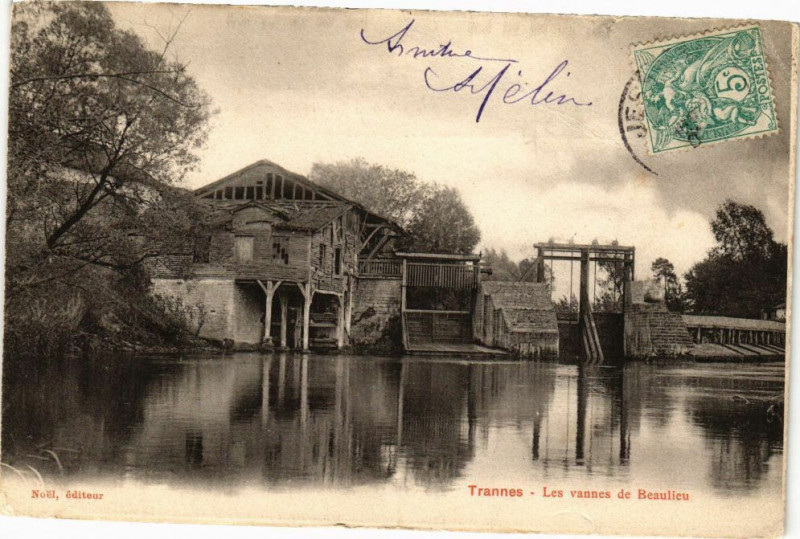 Carte postale ancienne Trannes - Les vannes de Beaulieu