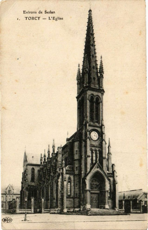 Carte postale ancienne Torcy - L'Eglise à Sedan