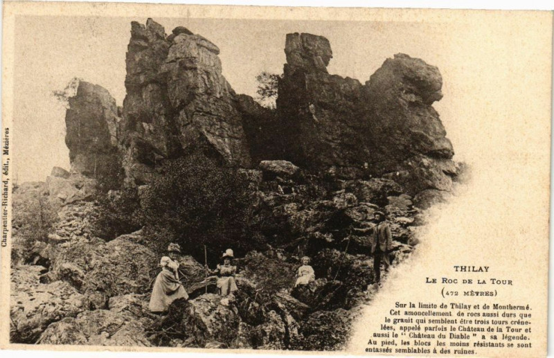 Carte postale ancienne Thilay - Le Roc de la Tour à Thilay