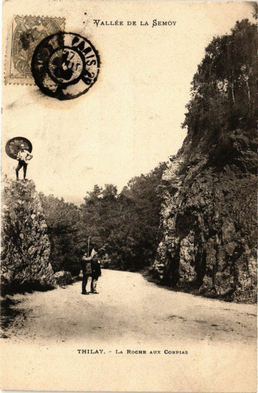 Carte postale ancienne Thilay - La Roche aux Corpias à Thilay