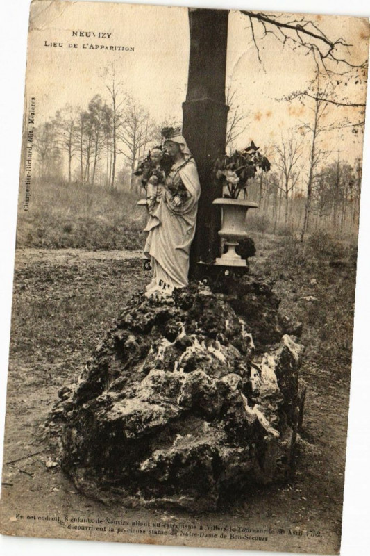 Carte postale ancienne Neuvizy - Lieu de l'Apparition à Neuvizy
