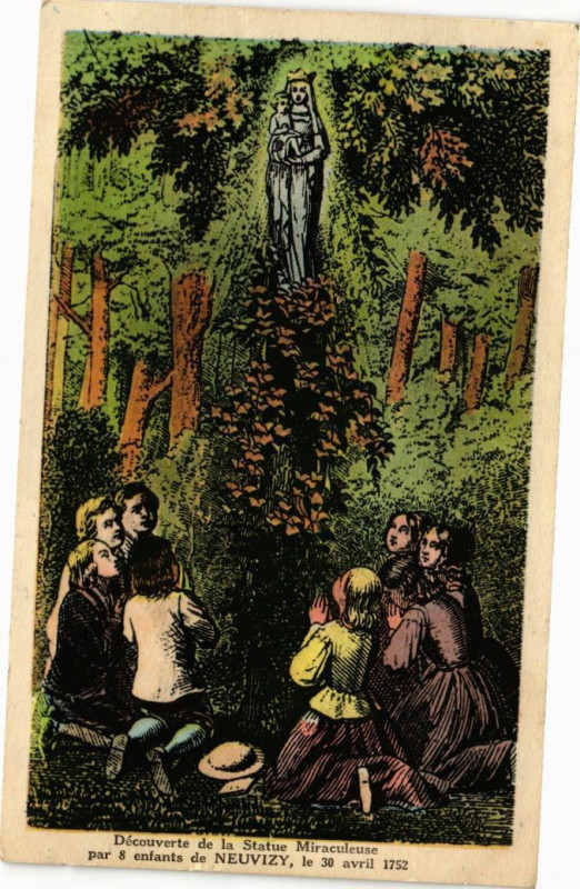 Carte postale ancienne Découverte de la Statue Miracouleuse