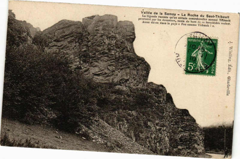 Carte postale ancienne Vallée de la Semoy - La Roche du Saut-Thibault