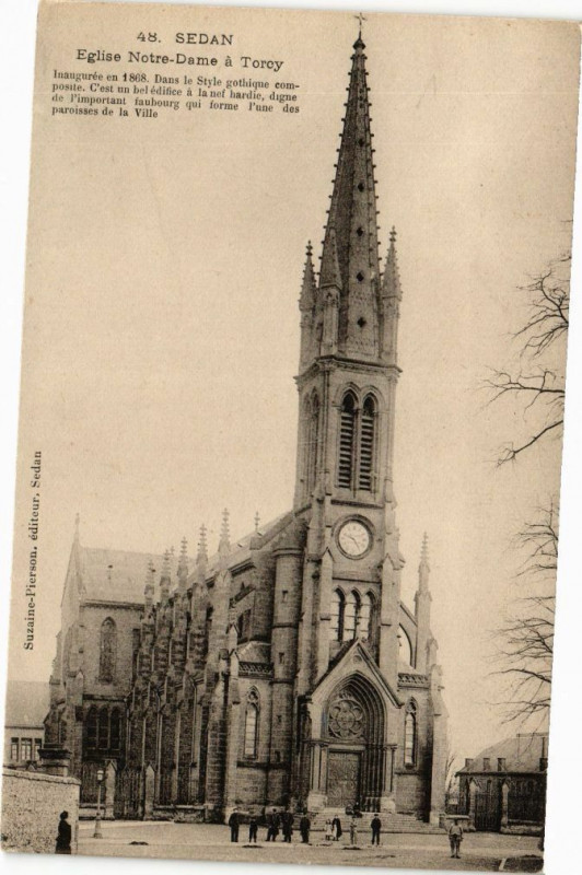 Carte postale ancienne Sedan - Eglise Notre-Dame a Torcy à Sedan