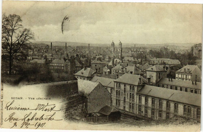 Carte postale ancienne Sedan - Vue générale à Sedan