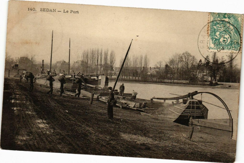 Carte postale ancienne Sedan - Le Port à Sedan