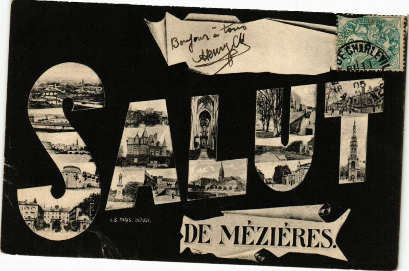 Carte postale ancienne Salut de Mezieres