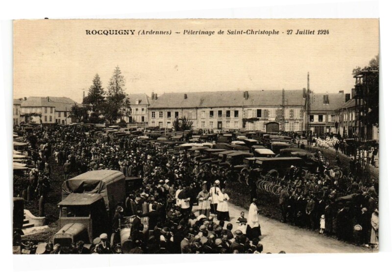 Carte postale ancienne Rocquigny - Pélerinage de Saint-Cristophe à Rocquigny