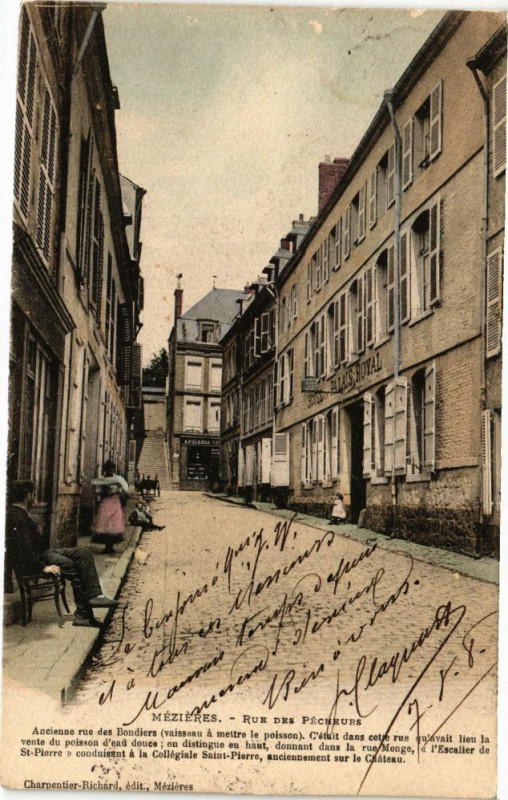 Carte postale ancienne Mezieres - Rue des Pécheurs ...