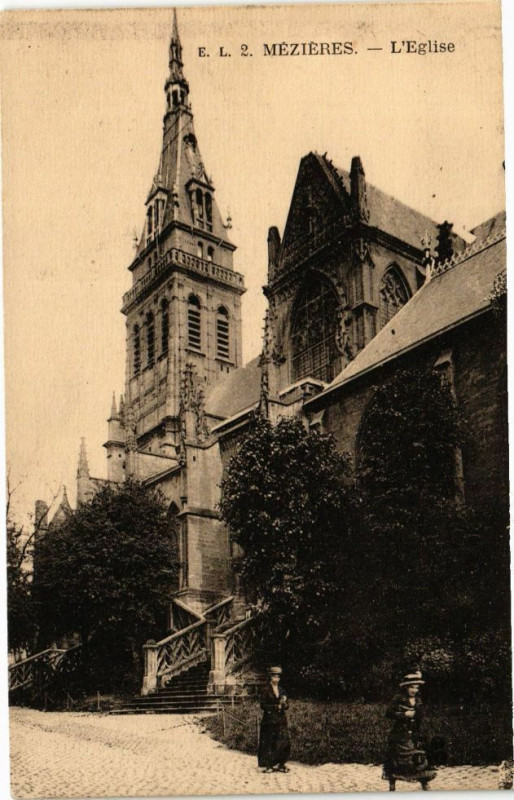 Carte postale ancienne Mezieres - L'Eglise