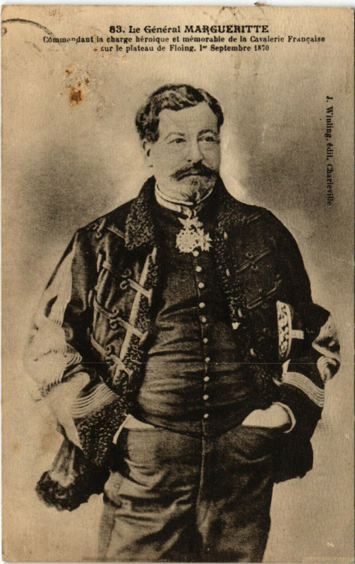 Carte postale ancienne Le Général Margueritte Commendant la charge et mémorable
