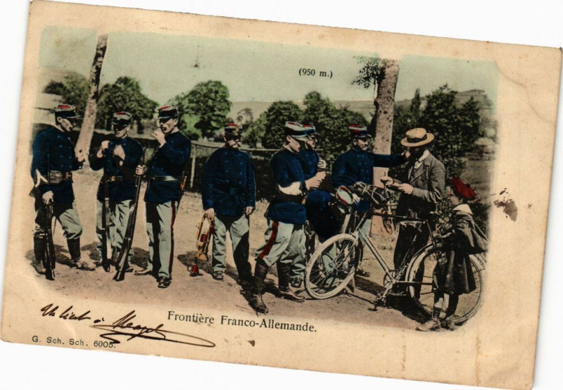 Carte postale ancienne Frontiére Franco-Allemande