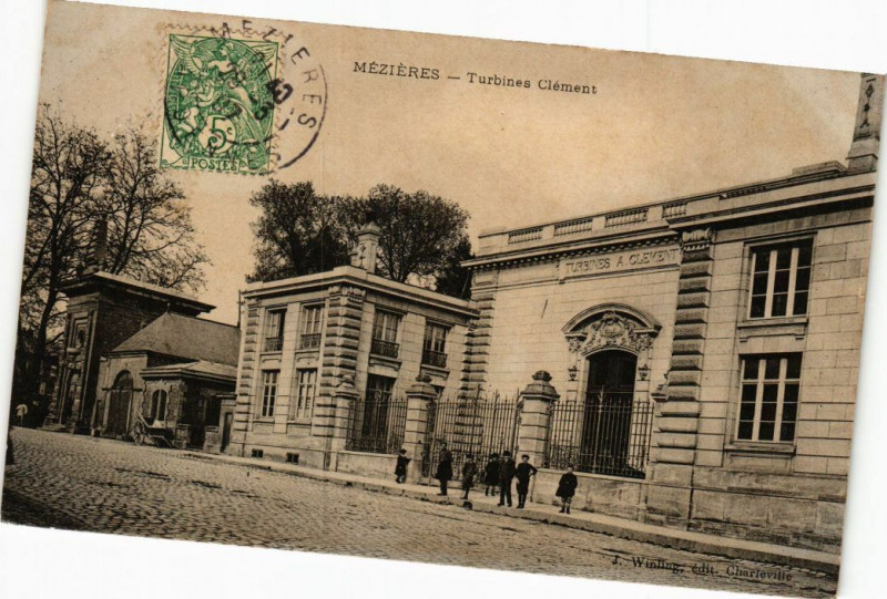 Carte postale ancienne Mezieres - Turbines Clément