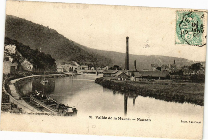 Carte postale ancienne Vallée de la Meuse - Nouzon