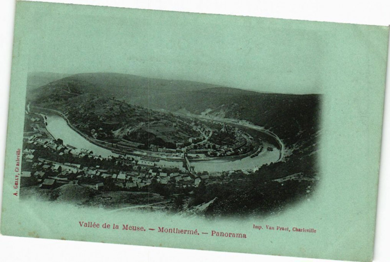 Carte postale ancienne Vallée de la Meuse - Montherme - Panorama à Monthermé
