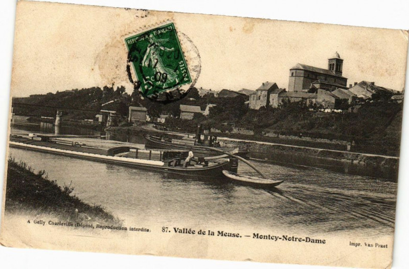 Carte postale ancienne Vallée de la Meuse - Montcy-Notre-Dame à Montcy-Notre-Dame
