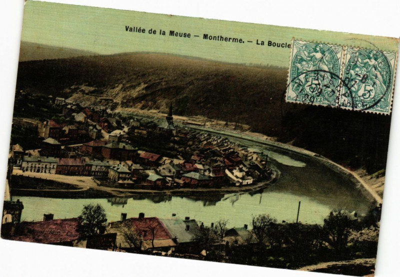 Carte postale ancienne Vallée de la Meuse - Montherme-La Boucle à Monthermé