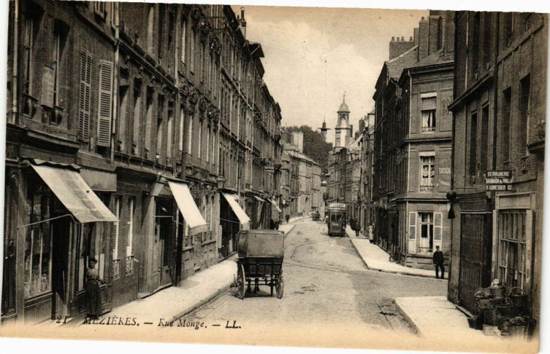 Carte postale ancienne Mezieres - Rue Monge