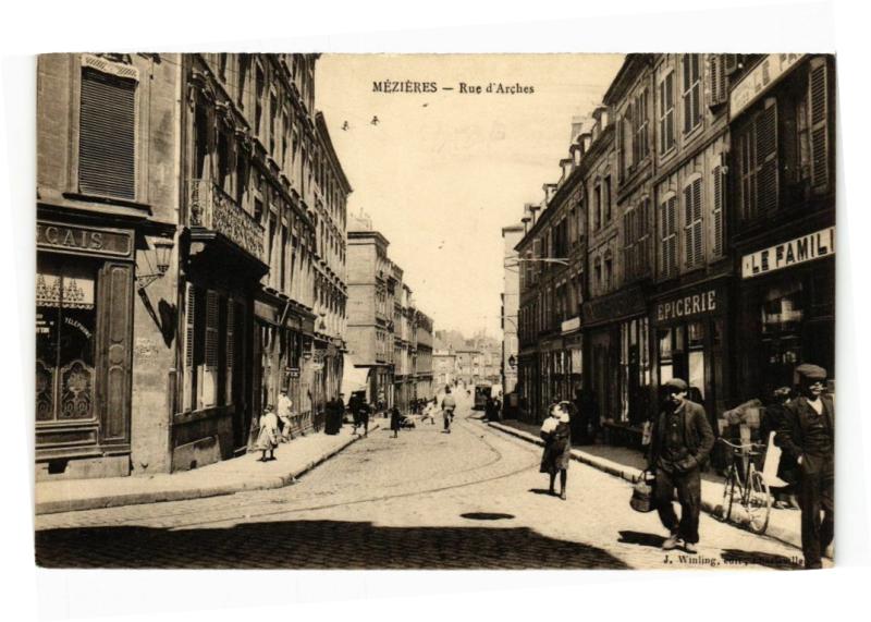 Carte postale ancienne Mezieres - Rue d'Arches