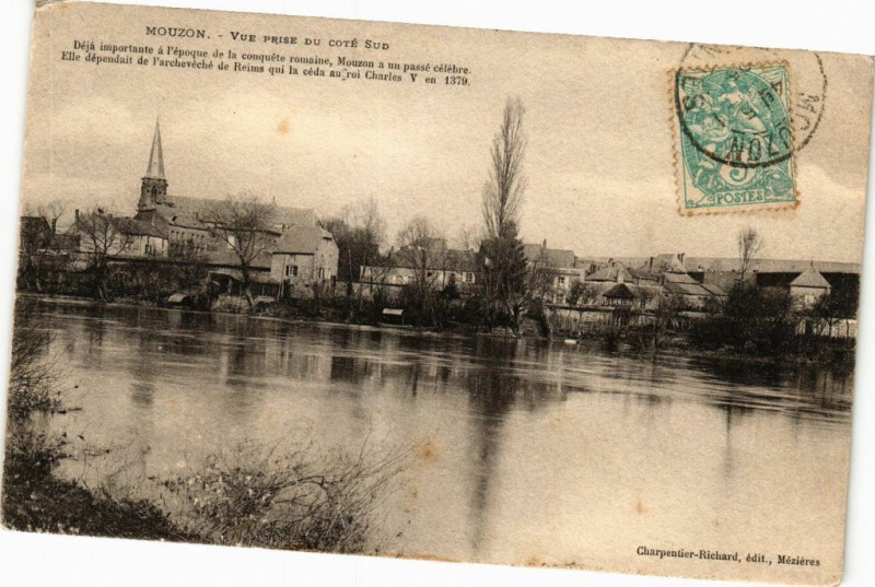 Carte postale ancienne Mouzon - Vue prise du coté Sud - Déja importante a l'époque .. à Mouzon