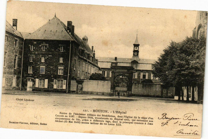 Carte postale ancienne Mouzon - L'Hopital - Restes de l'Ancienne Abbaye des Bénédictins.. à Mouzon