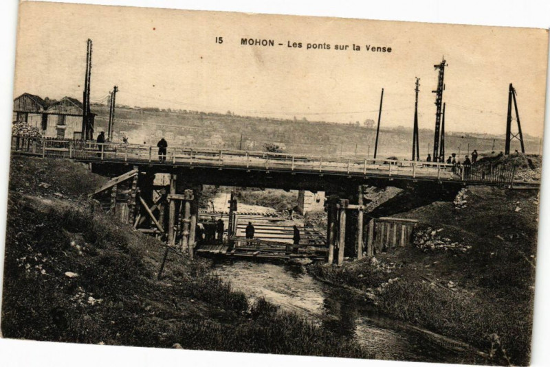 Carte postale ancienne Mohon - Les ponts sur la Vense