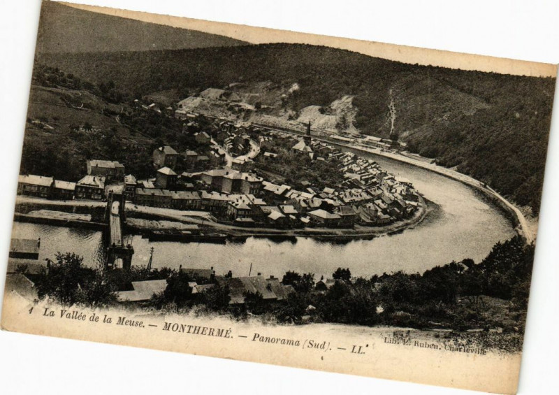 Carte postale ancienne La Vallée de la Meuse - Montherme - Panorama (Sud) à Monthermé