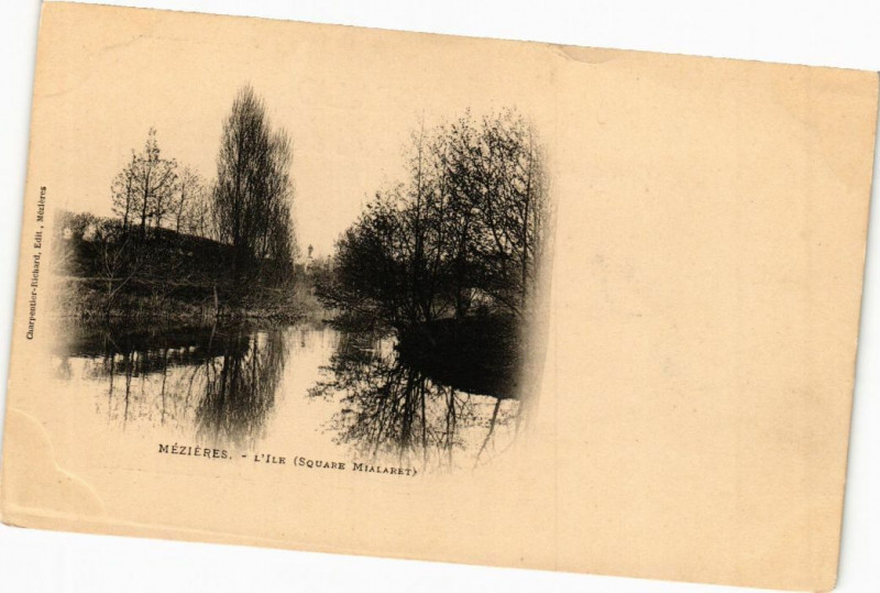 Carte postale ancienne Mezieres - L'Ile (Square Mialaret)