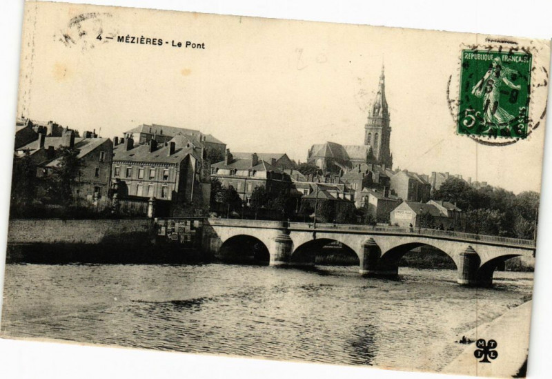 Carte postale ancienne Mezieres - Le Pont