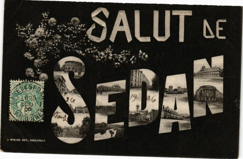 Carte postale ancienne Salut de Sedan à Sedan