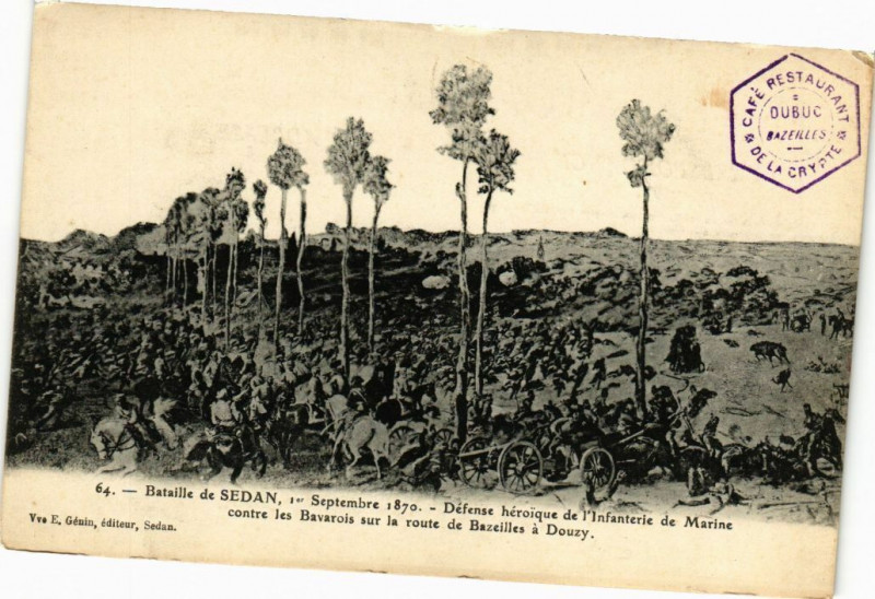 Carte postale ancienne Bataille de Sedan 1 er Septembre 1870 - Défense héroique de ... à Sedan