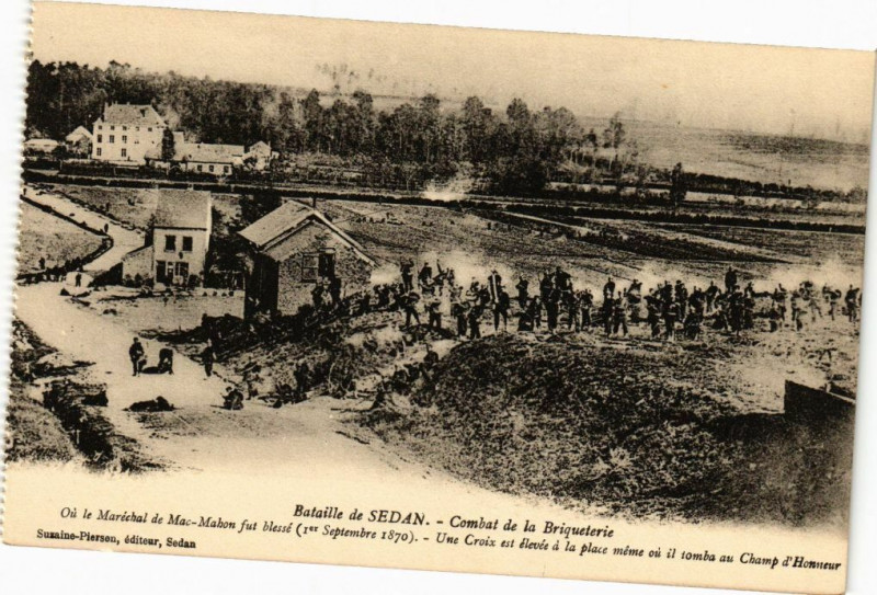 Carte postale ancienne Bataille de Sedan - Combat de la Briqueterie à Sedan