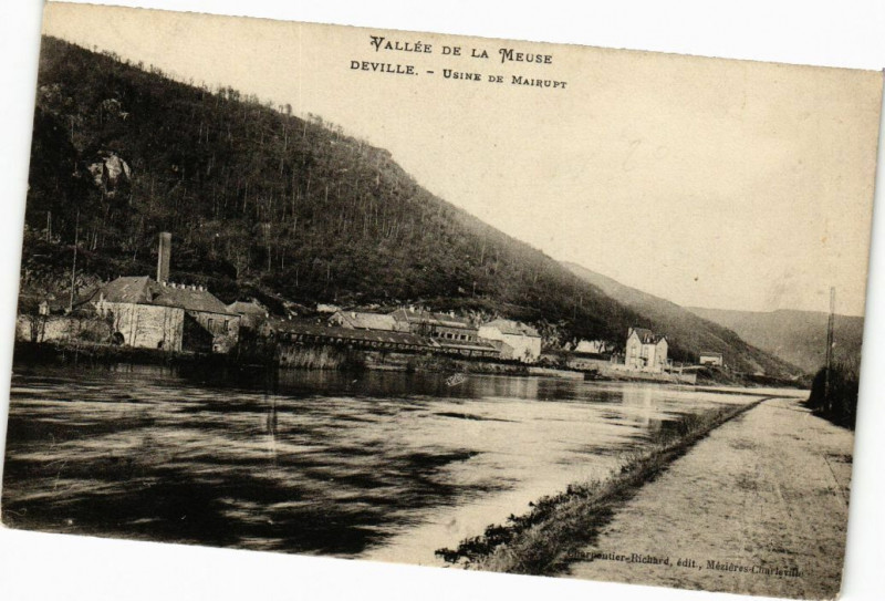 Carte postale ancienne Vallée de la Meuse - Deville - Usine de Mairupt à Deville