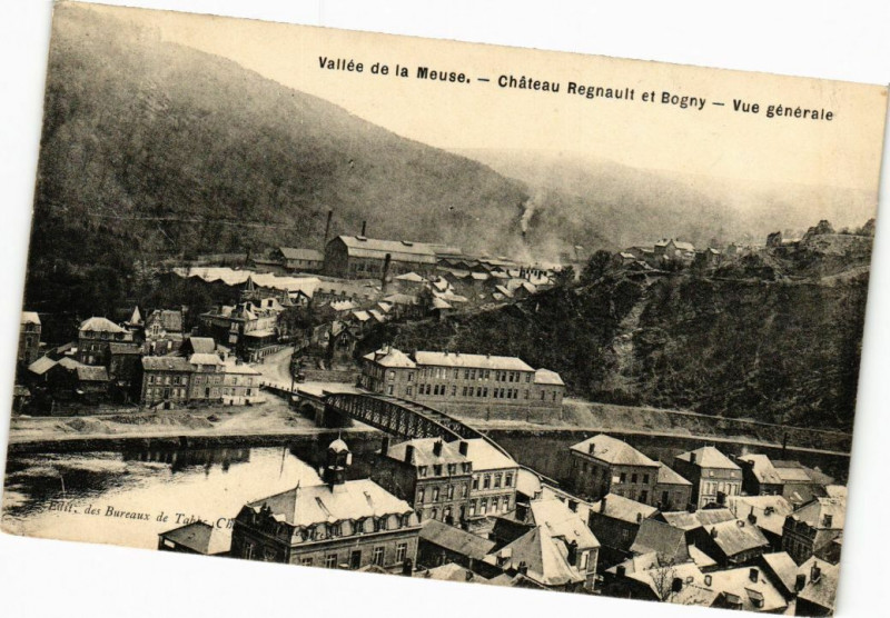 Carte postale ancienne Vallée de la Meuse - Chateau-Regnault et Bogny - Vue générale