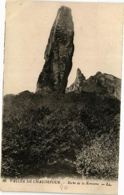 Carte postale ancienne Vallée de Chaudefour - Rocher de la Rancune