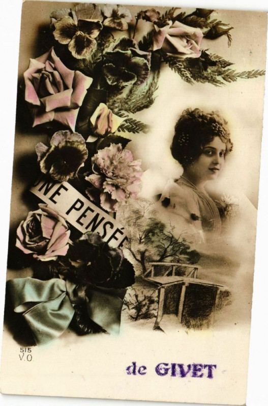 Carte postale ancienne Une Pensée de Givet à Givet