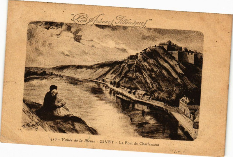 Carte postale ancienne Les Ardennes. - Vallée de la Meuse - Givet-Le Fort de Charlemont à Givet