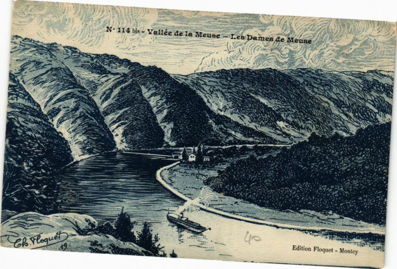 Carte postale ancienne Vallée de la Meuse - Les Dames de Meuse