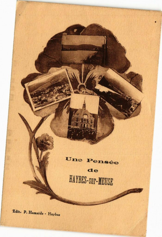 Carte postale ancienne Une Pensée de Haybes - sur-Meuse à Haybes