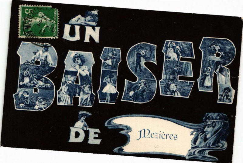 Carte postale ancienne Un Baiser de Mezieres