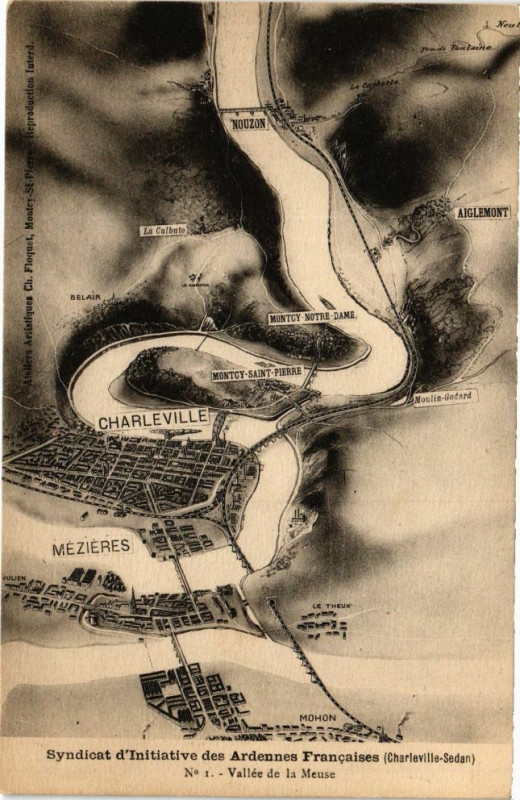 Carte postale ancienne Syndicat d'Initiative des Ardennes Francaises (Charleville-Sedan) à Sedan