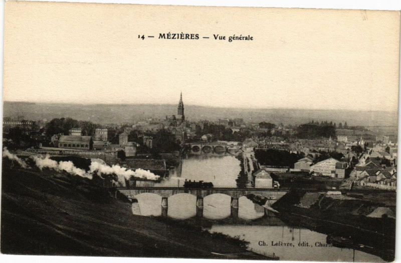 Carte postale ancienne Mezieres - Vue générale