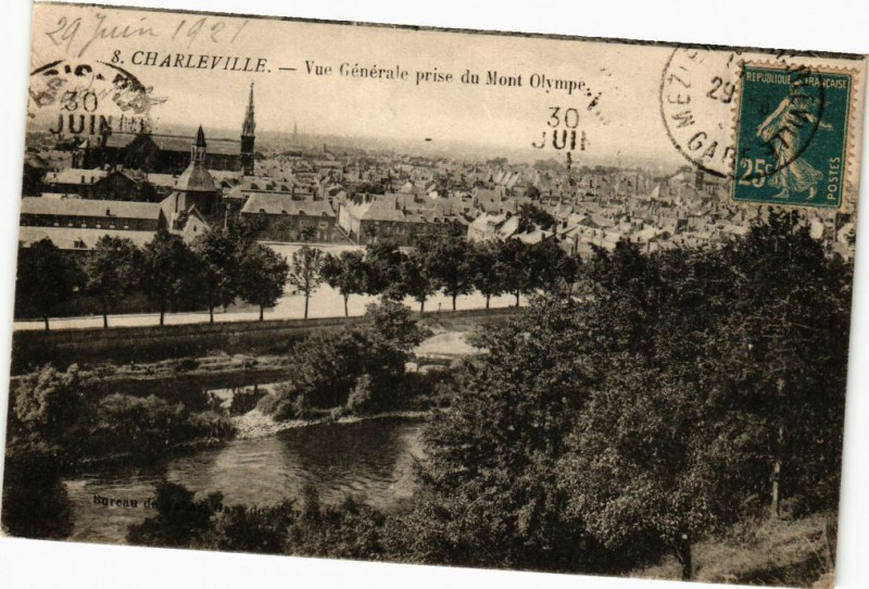Carte postale ancienne Charleville - Vue Générale prise du Mont Olympe