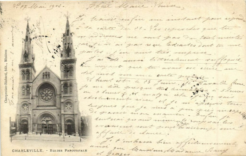 Carte postale ancienne Charleville - Eglise Paroissiale