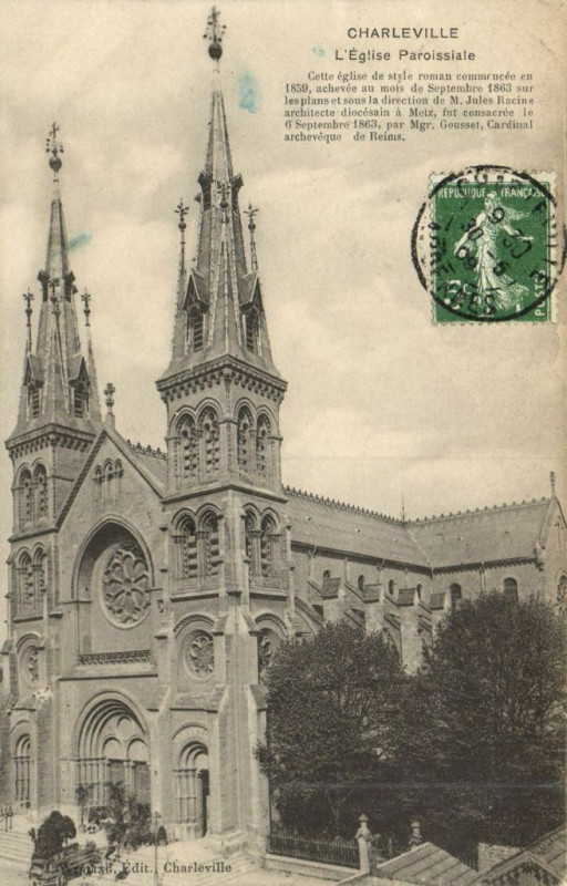 Carte postale ancienne Charleville - L'Eglise Paroissiale