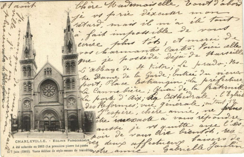 Carte postale ancienne Charleville - Eglise Paroissiale