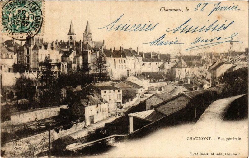 Carte postale ancienne Chaumont Vue générale à Chaumont