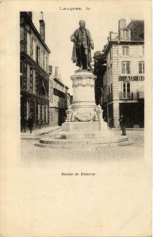 Carte postale ancienne Langres le Statue de Diderot à Langres